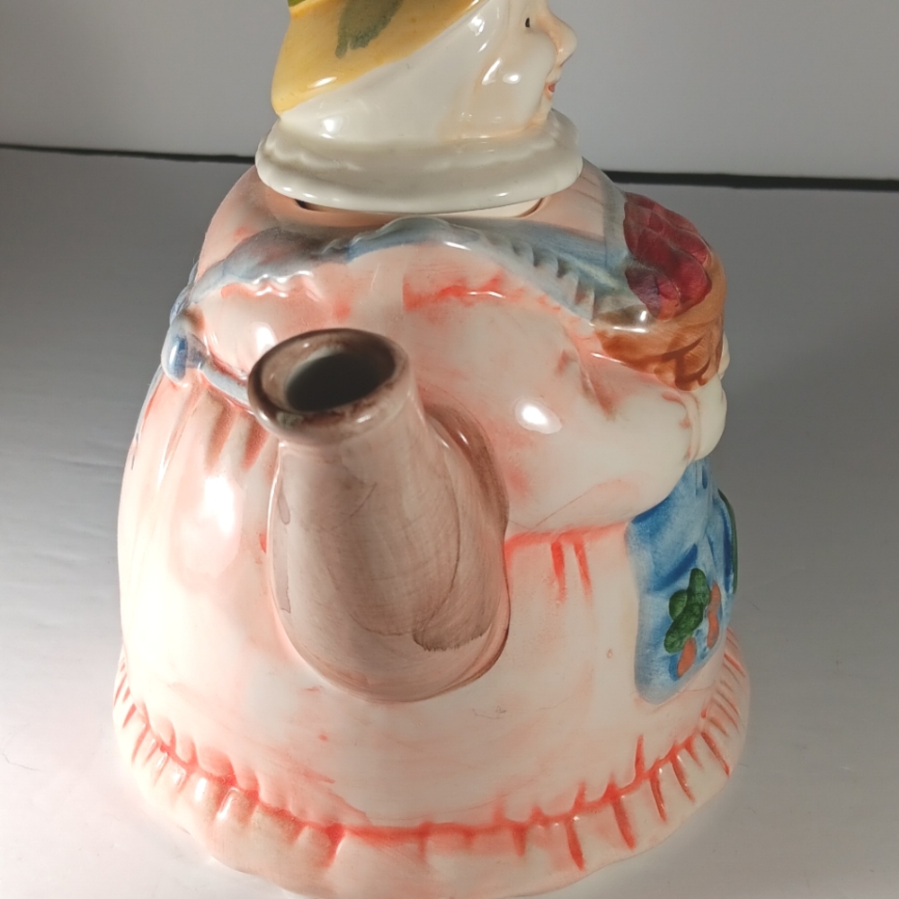 Charming Ceramic Teapot with Basket Design - Picture 4 of 6